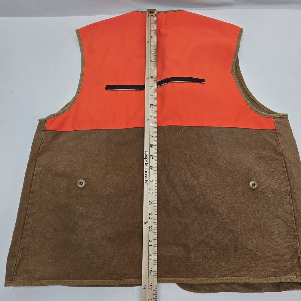 Vintage SafTBak Hunting Vest Blaze Orange Canvas Game Pockets USA - Picture 15 of 15
